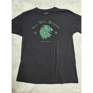 BC Limited Shirt Mens Large Black Live With Purpose Lion Graphic T-Shirt